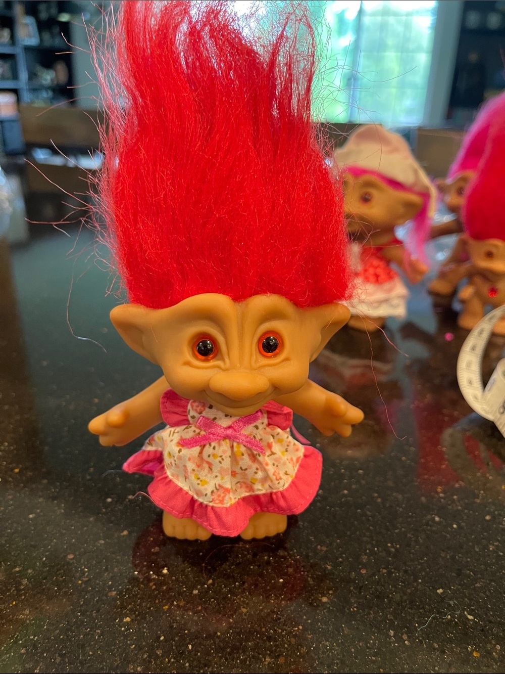 Treasure troll Red Hair red diamond with Pink Dress